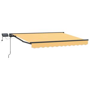 vidaXL Ръчна рамка за сенник с LEDs Пясък 3,5 x 2,5 m