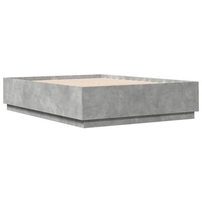 vidaXL Рамка за легло, бетонно сиво, 140x200 см, инженерно дърво