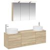 vidaXL Комплект мебели за баня 4 pcs Дъб сонома