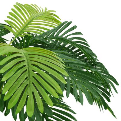 vidaXL Изкуствена сагова палма със саксия, 160 см, зелена