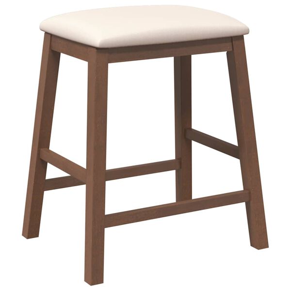 vidaXL Бар столове с възглавници 2 бр Кафяв масивна дървесина гума