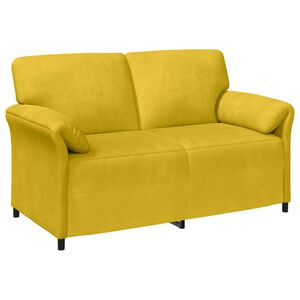 vidaXL Двуместна софа Жълто 158 x 83 x 95 см Кадифе