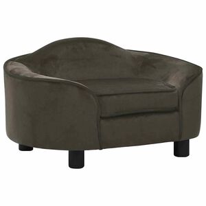 vidaXL Кучешки диван, тъмносив, 67x47x36 см, плюш