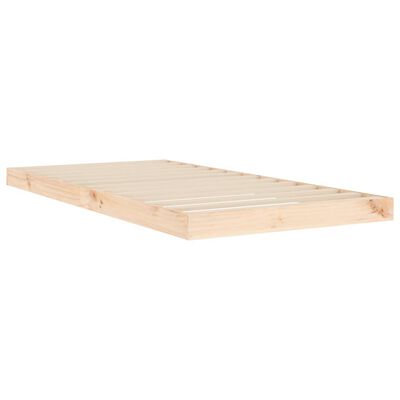 vidaXL Рамка за легло, 90x190 см, единична, борова дървесина масив