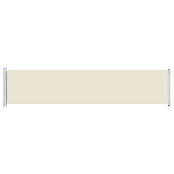 vidaXL Прибираща се дворна странична тента, 140x600 см, кремава