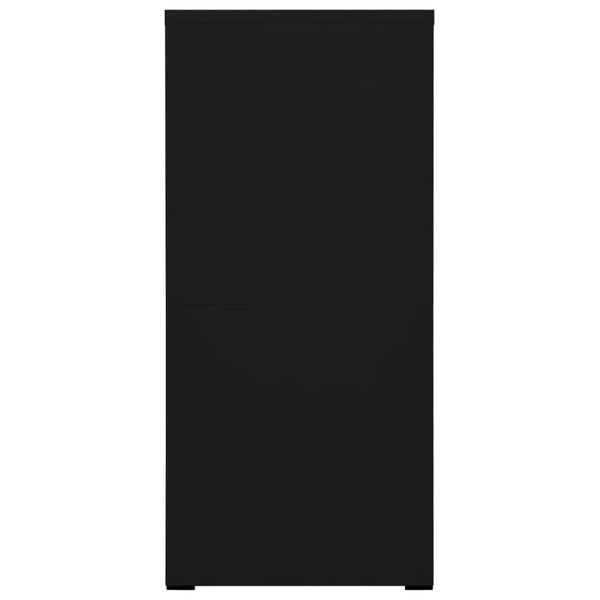 vidaXL Шкаф за папки, черен, 46x62x133 cм, стомана