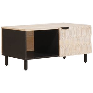 vidaXL Масичка за кафе Бяло 80 x 50 x 40 cm Солидно мангово дърво