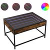 vidaXL Маса за кафе с Infinity LED, опушен дъб, 70x50x41 см