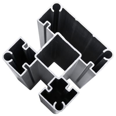 vidaXL Ограден панел, WPC, 446x(105-186) см, черен