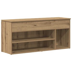 vidaXL Пейка за обувки, дъб артизан, 102x30,5x45 см, инженерно дърво
