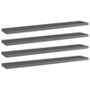 vidaXL Рафтове за етажерка, 4 бр, сив гланц, 60x10x1,5 см, ПДЧ