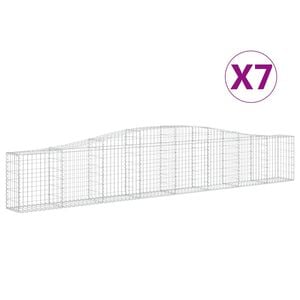 vidaXL Габионни кошници арка 7 бр 400x30x60/80 см поцинковано желязо