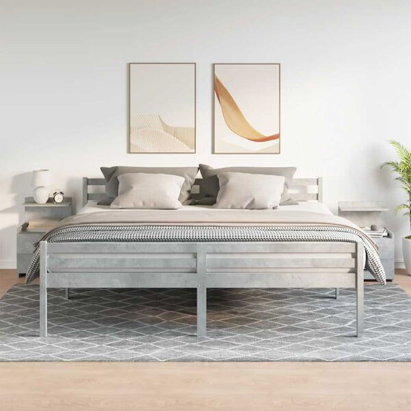 vidaXL Нощни шкафчета, 2 бр. с 2 чекмеджета, бетонно сиви, 40x36,5x62 см