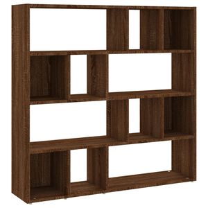vidaXL Библиотека/разделител за стая, кафяв дъб, 105x24x102 см