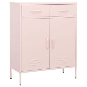 vidaXL Шкаф за съхранение, розов, 80х35х101,5 см, стомана