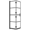 vidaXL Сгъваем душ параван, ESG стъкло, 80x140 см, черен