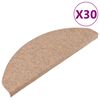 vidaXL Самозалепващи стелки за стъпала, 30 бр, бежови, 65x22,5x3,5 см