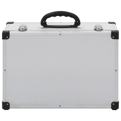 vidaXL CD куфар за 60 диска, алуминий, ABS, сребрист