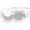 vidaXL Градински диван с възглавници, 8 части, бежов полиратан, акация