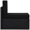 vidaXL Модулен междинен диван, полиратан, черен