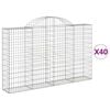 vidaXL Габионни кошници арка 40 бр 200x30x120/140см поцинковано желязо