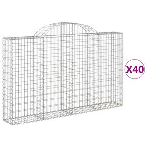 vidaXL Габионни кошници арка 40 бр 200x30x120/140см поцинковано желязо