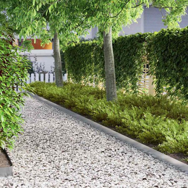 vidaXL Ограда за трева Сребрист 450 x 0.05 x 15 см