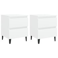 vidaXL Нощни шкафчета, 2 бр, бели, 40x35x50 см, ПДЧ