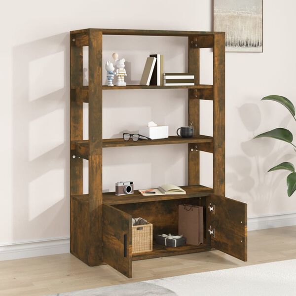 vidaXL Сайдборд, опушен дъб, 80x30x119,5 см, инженерно дърво