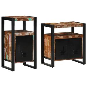 vidaXL Комплект мебели за баня 2 бр. Кафяво 55 x 35 x 60 см