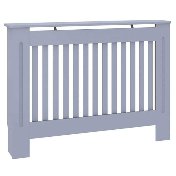 vidaXL Калъф за радиатор 2 pcs Сив 112 x 19 x 81,5 см Инженерно дърво