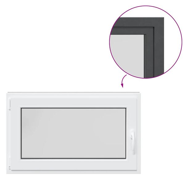 vidaXL Прозорец за мазе "RISOR" 100x70 см Отварящо-отваряем DIN ляв антрацит