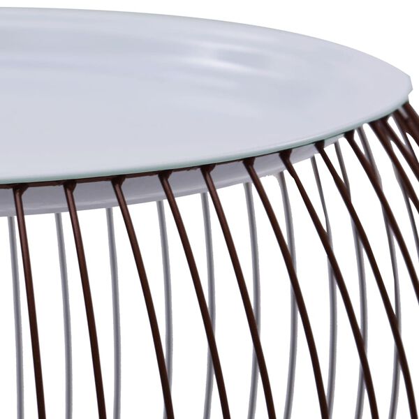 vidaXL Маса за кафе, златиста, Ø 41 см