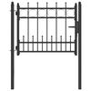 vidaXL Врата за ограда HORST 100 x 75 cm Метал Черен С ключалка