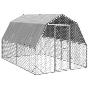 vidaXL Пилешки бяг 2,5x4x2,25 m Поцинкована стомана