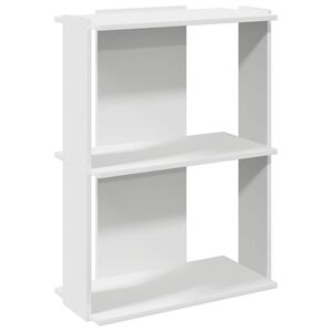 vidaXL Библиотека 3 рафта бяла 60x30x80 см инженерно дърво