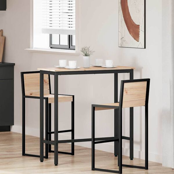 vidaXL Маса Естествен 100 x 40 x 101 см Инженерна дървесина и стомана