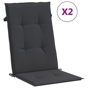 vidaXL Възглавници за столове с облегалки 2 бр черни 120x50x3 см плат