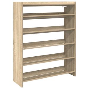 vidaXL Етажерка за обувки, дъб сонома, 80x25x100 см, инженерно дърво