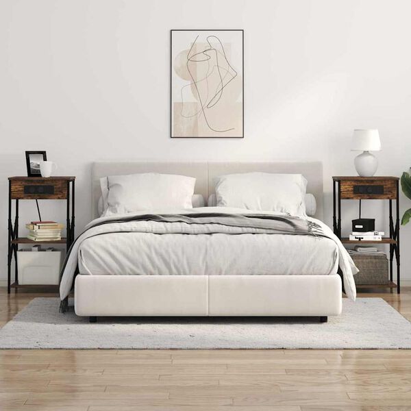 vidaXL Нощен шкаф с рафт Димян дъб 41 x 31 x 76 см Инженерно дърво