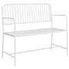 vidaXL Градинска пейка Плътен бял 103,5 x 51,5 x 90 см Стомана