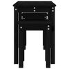 vidaXL Стифиращи маси, 3 бр, черни, бор масив