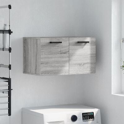 vidaXL Стенен шкаф, сив сонома, 60x36,5x35 см, инженерно дърво