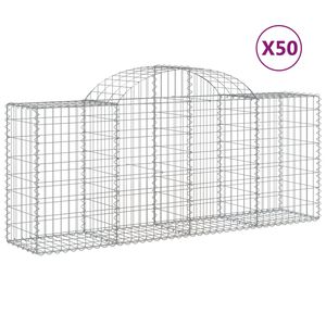 vidaXL Габионни кошници арка 50 бр 200x50x80/100 см поцинковано желязо