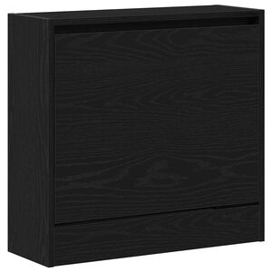 vidaXL Шкаф за обувки 60 x 21 x 57 cm Инженерна дървесина Черния дъб