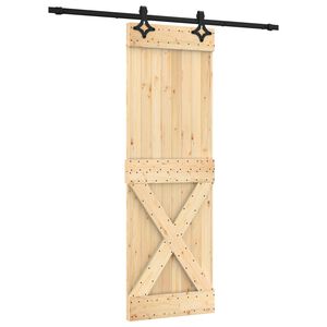 vidaXL Преплъзваща се врата 70 x 210 cm Естествено и черно
