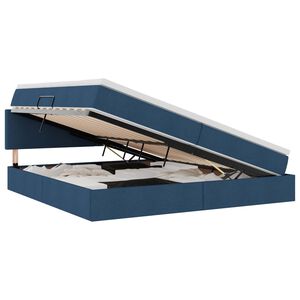 vidaXL Легло с място за съхранение и матрак Синьо 200 x 200 cm