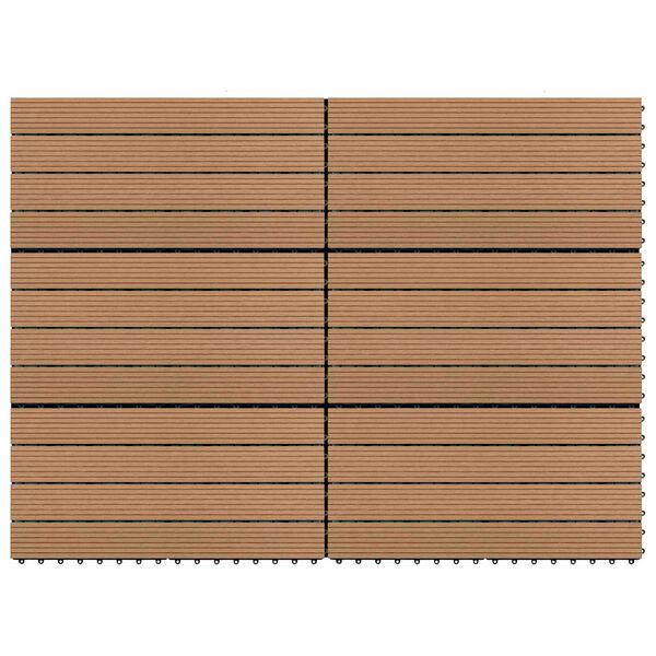 vidaXL Плочка за decking 6 pcs Кафяво 60 x 30 cm WPC