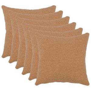 vidaXL Калъфка за възглавница 6 pcs HEERLEN Бежово 30 x 30 cm Букле