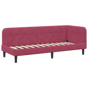 vidaXL Ъглова рамка за легло Виненочервен 80 x 200 cm Кадифе